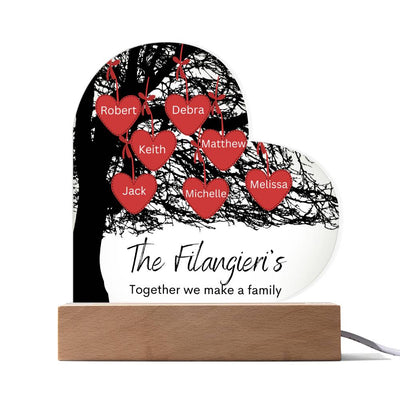 Personalized Together We Make A Family Tree LED Lighted Heart Plaque