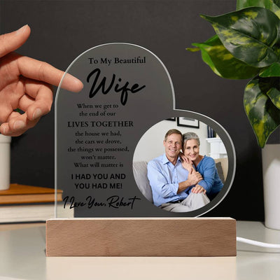 Personalized Photo LED Lighted Heart Plaque