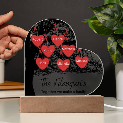 Personalized Together We Make A Family Tree LED Lighted Heart Plaque