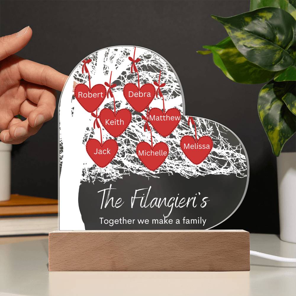 Personalized Together We Make A Family Tree LED Lighted Heart Plaque