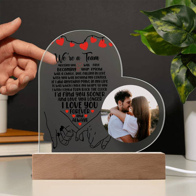 Personalized Photo Heart Led Lighted Plaque