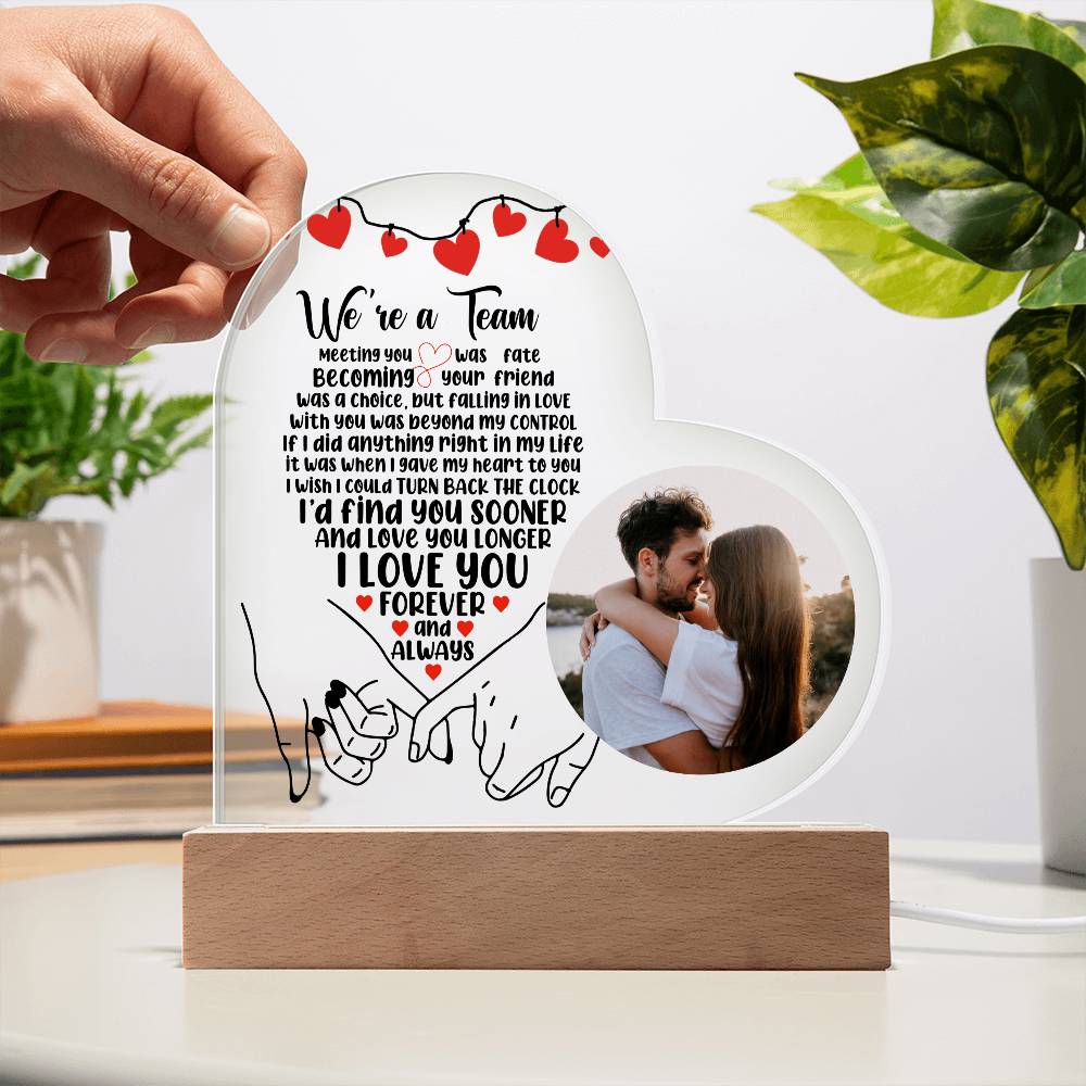 Personalized Photo Heart Led Lighted Plaque