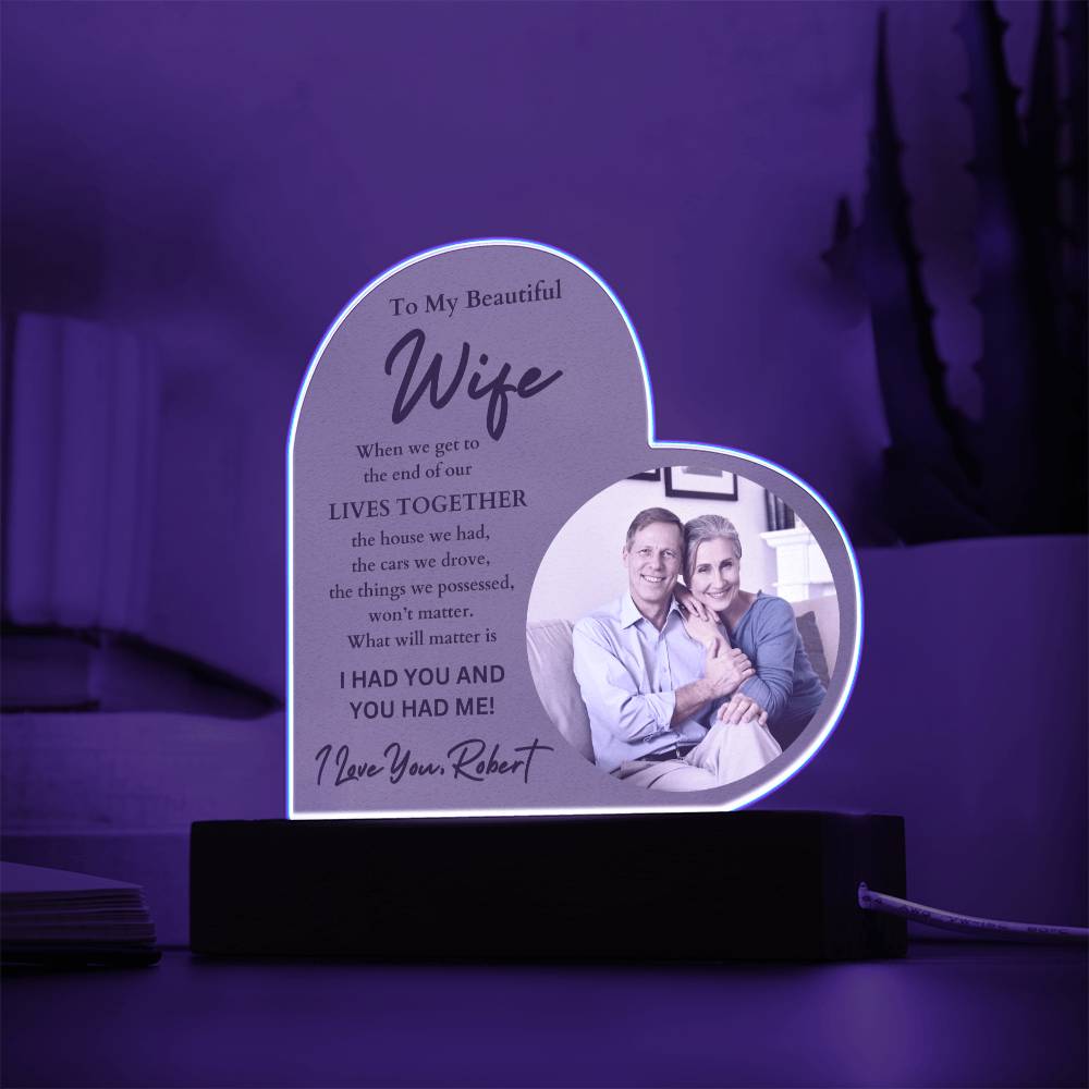 Personalized Photo LED Lighted Heart Plaque