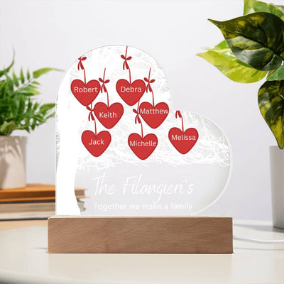 Personalized Together We Make A Family Tree LED Lighted Heart Plaque