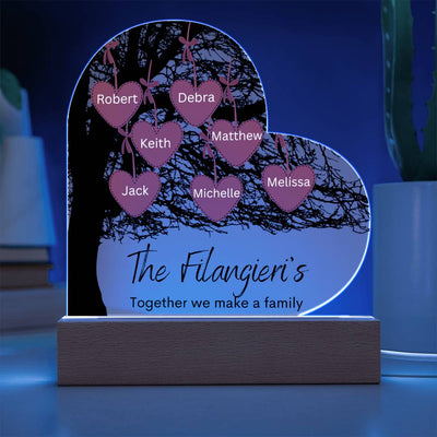 Personalized Together We Make A Family Tree LED Lighted Heart Plaque