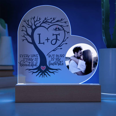 Personalized Our Love Story LED Lighted Heart Plaque