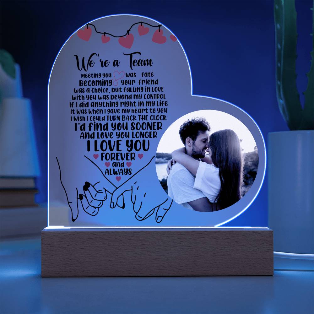 Personalized Photo Heart Led Lighted Plaque