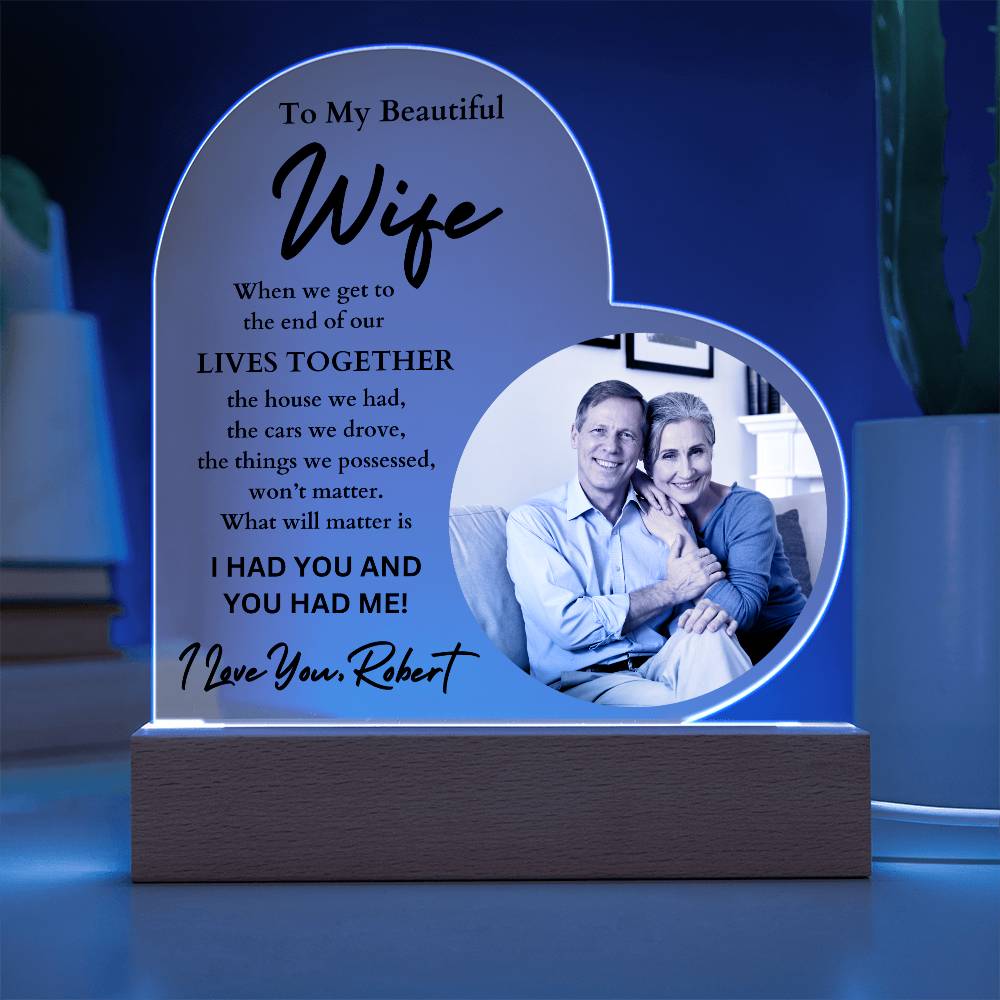 Personalized Photo LED Lighted Heart Plaque