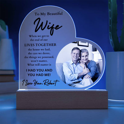 Personalized Photo LED Lighted Heart Plaque