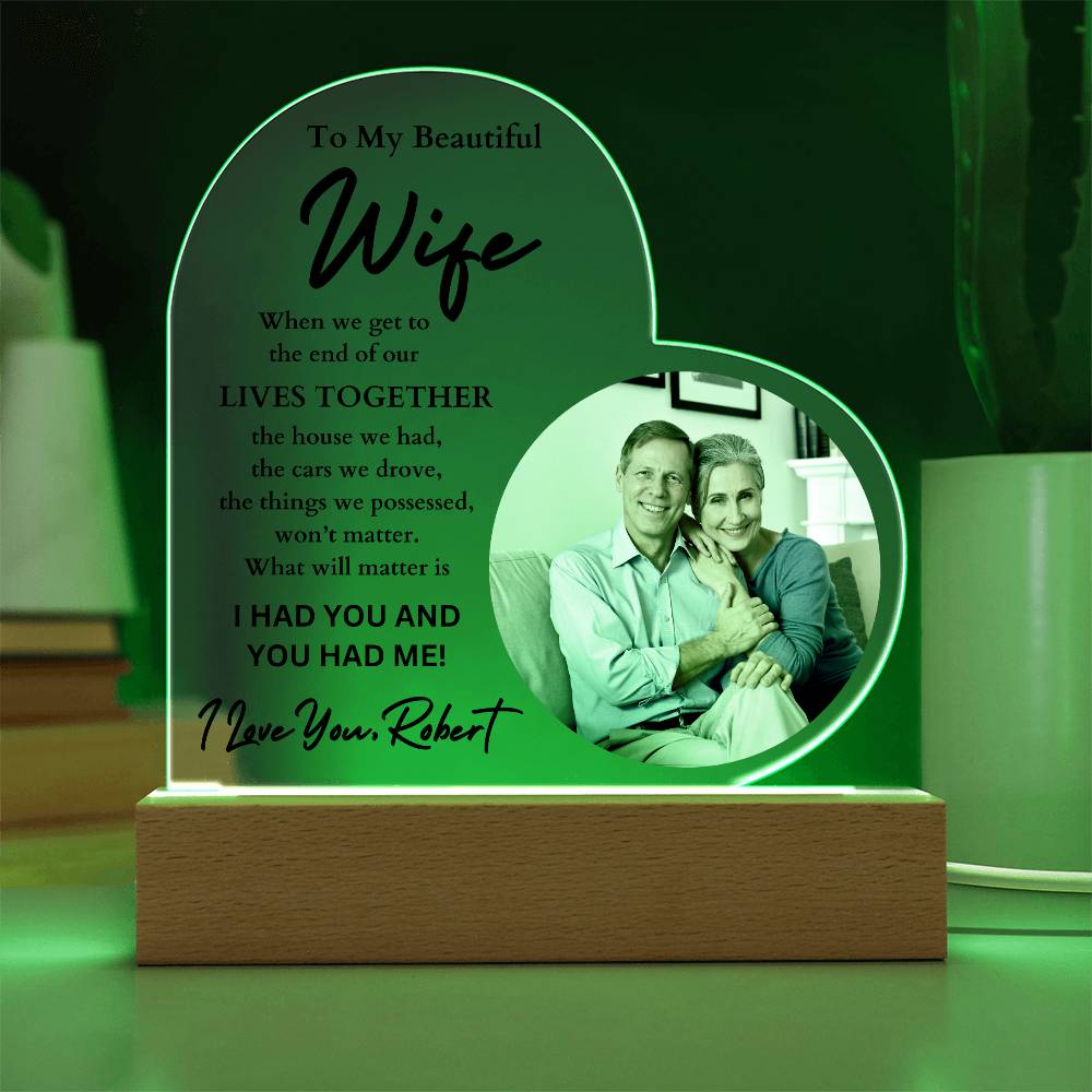 Personalized Photo LED Lighted Heart Plaque