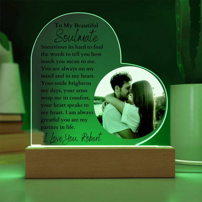 Personalized Soulmate Led Lighted Heart Plaque