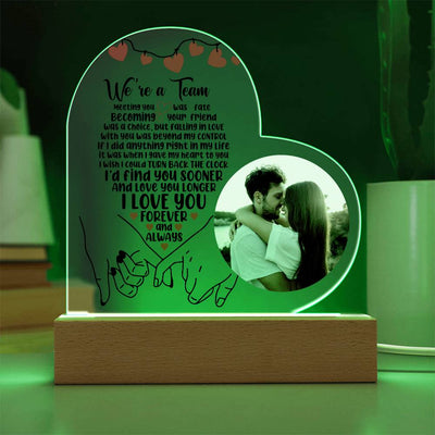 Personalized Photo Heart Led Lighted Plaque