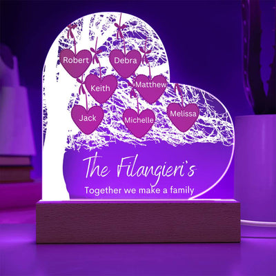 Personalized Together We Make A Family Tree LED Lighted Heart Plaque