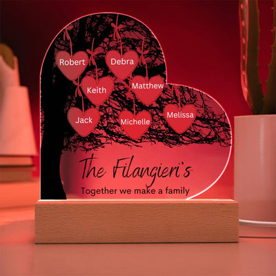 Personalized Together We Make A Family Tree LED Lighted Heart Plaque