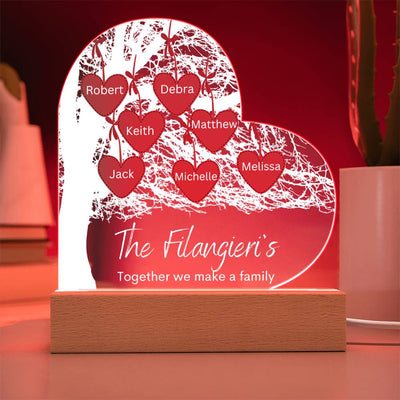 Personalized Together We Make A Family Tree LED Lighted Heart Plaque