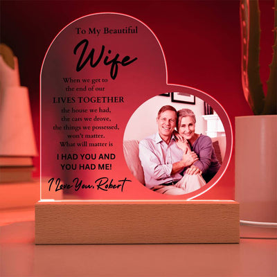 Personalized Photo LED Lighted Heart Plaque