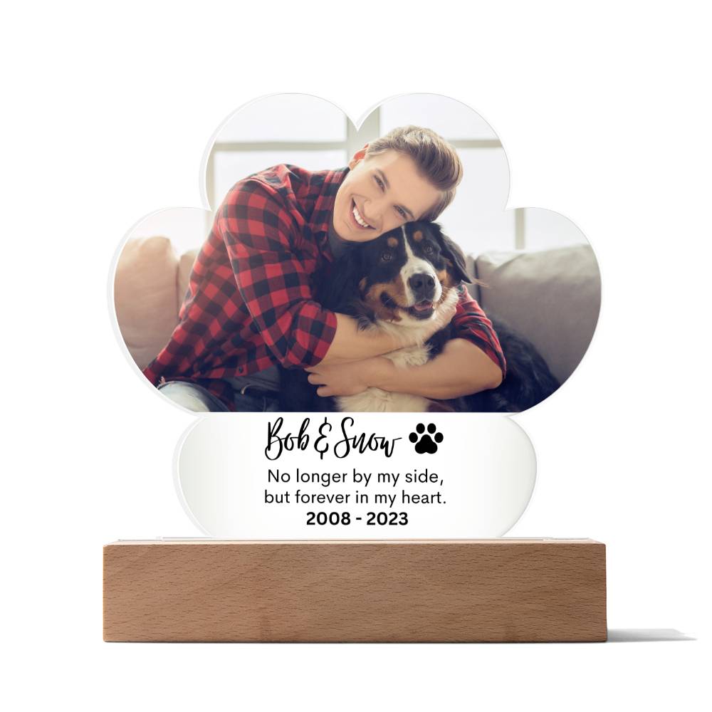 Personalized Pet Memorial LED Lighted Paw Plaque