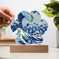 Harris Walz 2024 Election Cat Blue Wave Printed Paw Acrylic Plaque