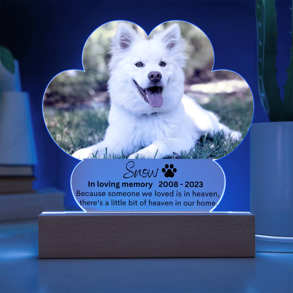 Personalized Pe Memorial LED Lighted Paw Plaque