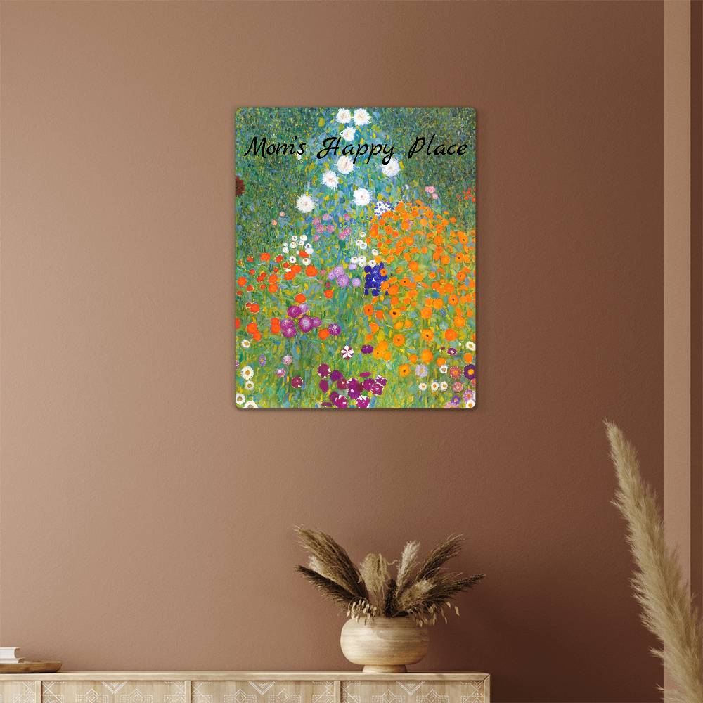 Personalized Mom's Happy Place High Gloss Metal Art Print