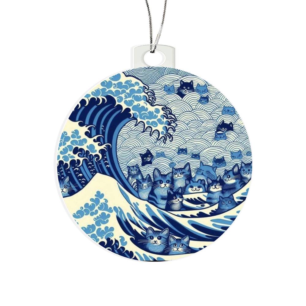 Cat Blue Wave Election Acrylic Ornament