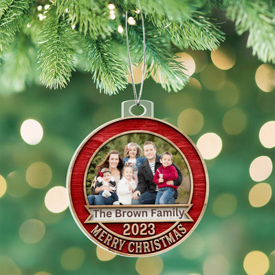 Personalized Family Photo 2023 Merry Christmas Ornament