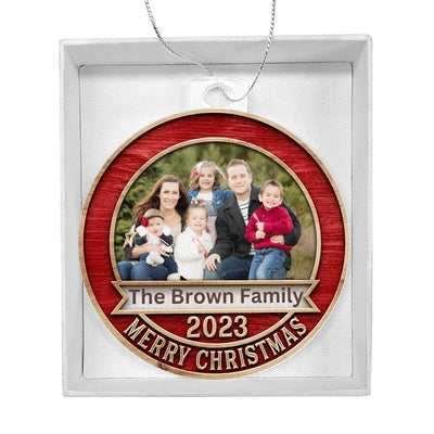 Personalized Family Photo 2023 Merry Christmas Ornament