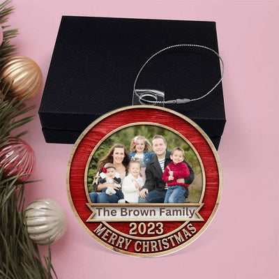 Personalized Family Photo 2023 Merry Christmas Ornament