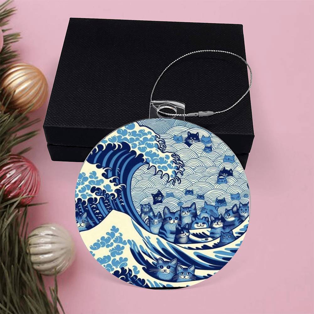 Cat Blue Wave Election Acrylic Ornament