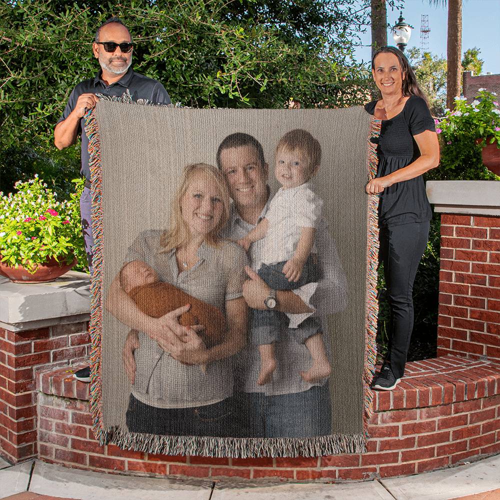 Personalized Heirloom Photo Woven Blanket