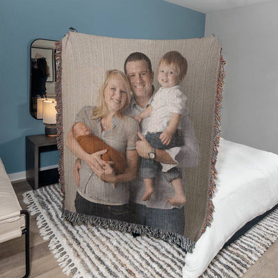 Personalized Heirloom Photo Woven Blanket