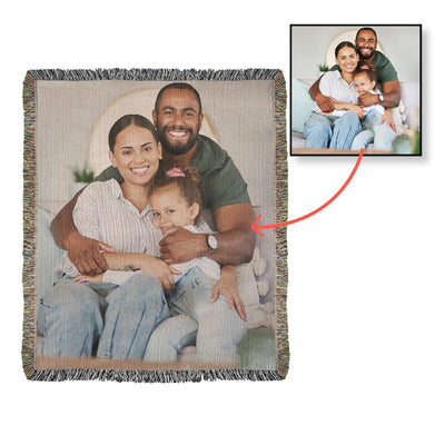 Personalized Heirloom Photo Woven Blanket