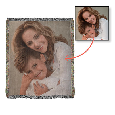 Personalized Heirloom Photo Woven Blanket