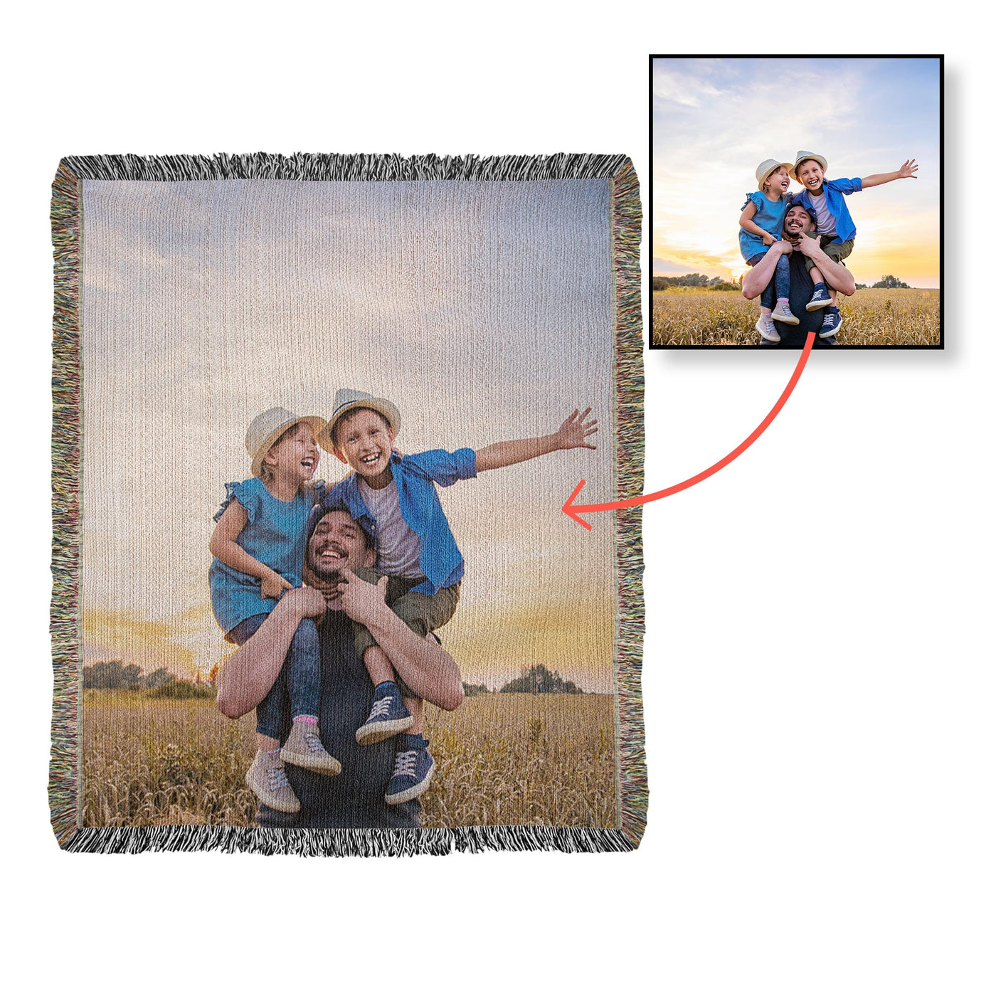 Personalized Heirloom Photo Woven Blanket