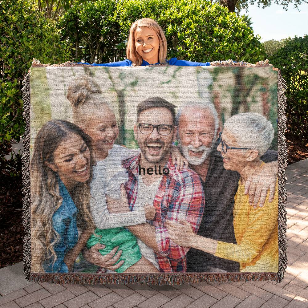 Personalized Heirloom Photo Woven Blanket