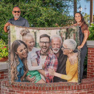 Personalized Heirloom Photo Woven Blanket