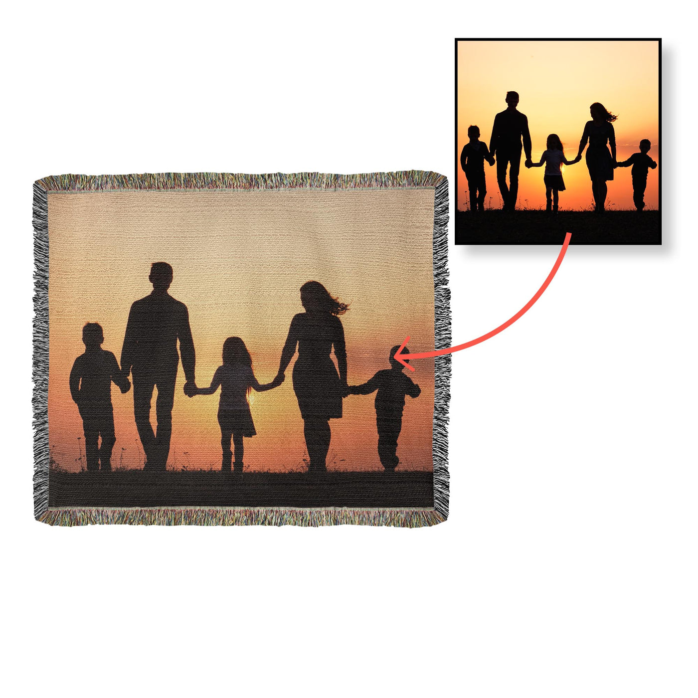 Personalized Heirloom Photo Woven Blanket