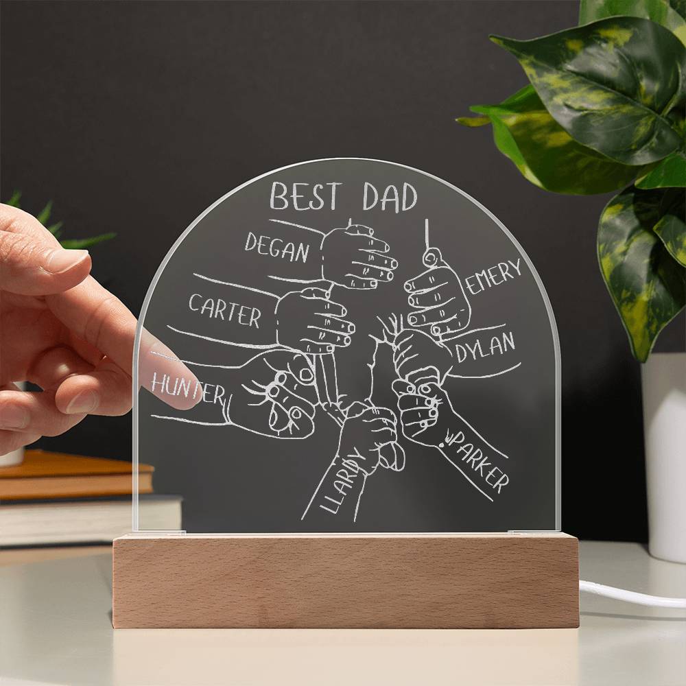 Personalized Best Dad LED Lighted Engraved Acrylic Plaque