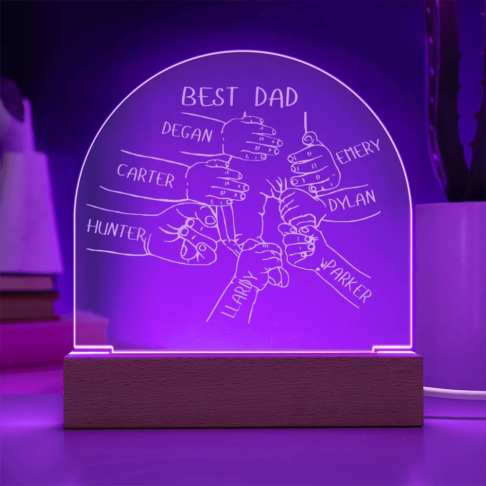 Personalized Best Dad LED Lighted Engraved Acrylic Plaque