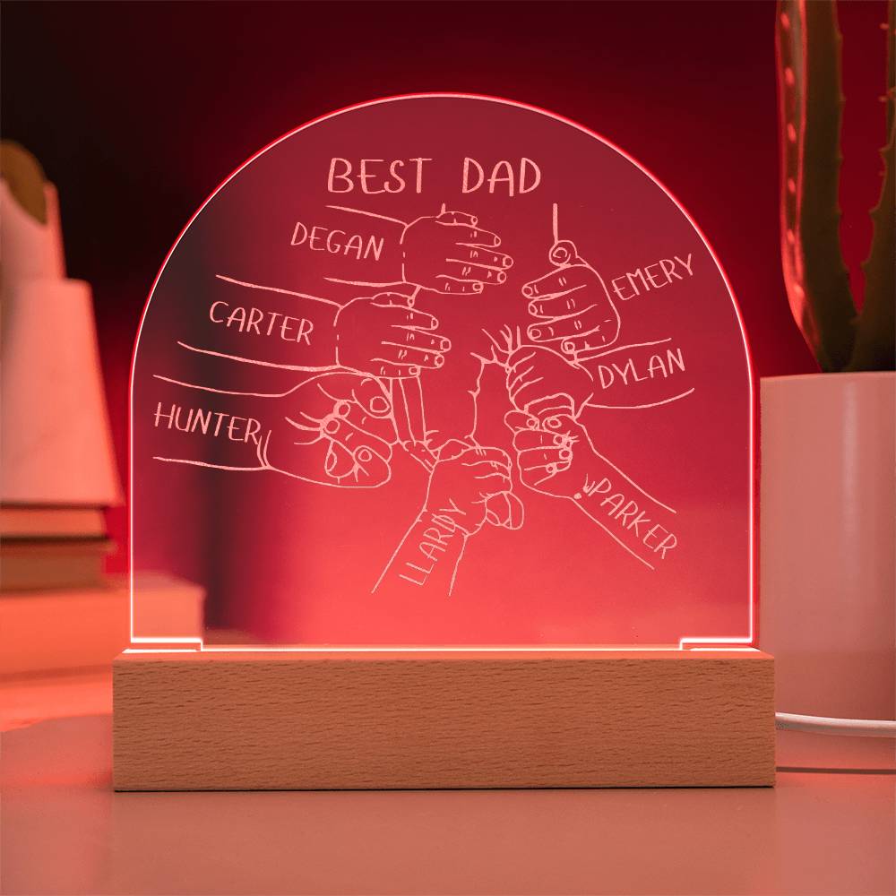 Personalized Best Dad LED Lighted Engraved Acrylic Plaque