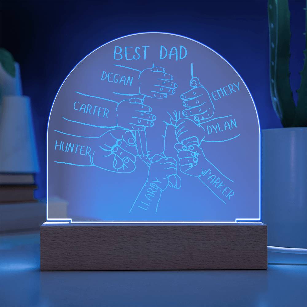 Personalized Best Dad LED Lighted Engraved Acrylic Plaque