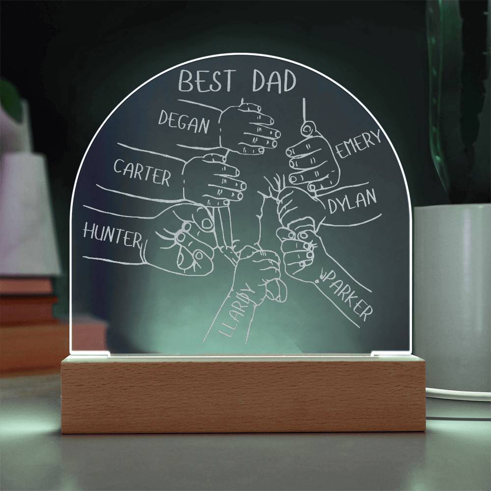 Personalized Best Dad LED Lighted Engraved Acrylic Plaque