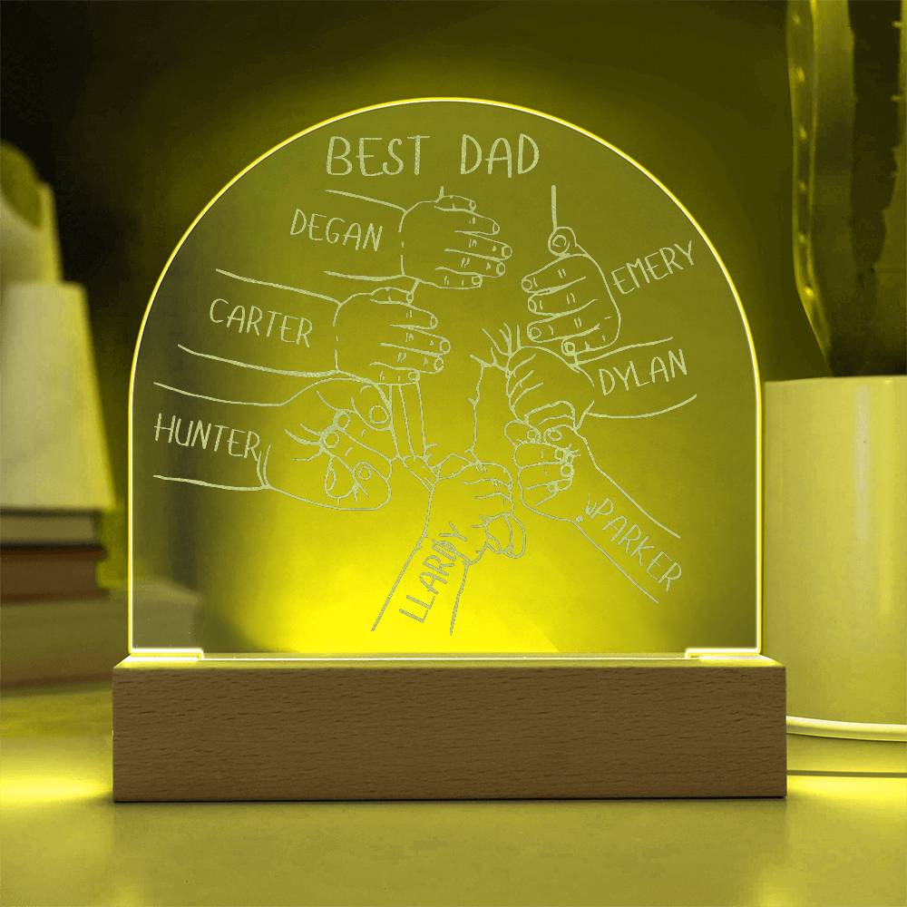 Personalized Best Dad LED Lighted Engraved Acrylic Plaque