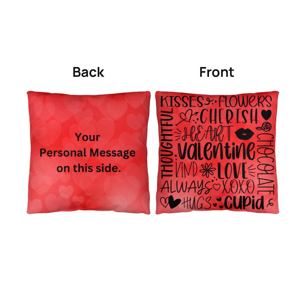 Personalized Valentine Throw Pillow in 5 Sizes