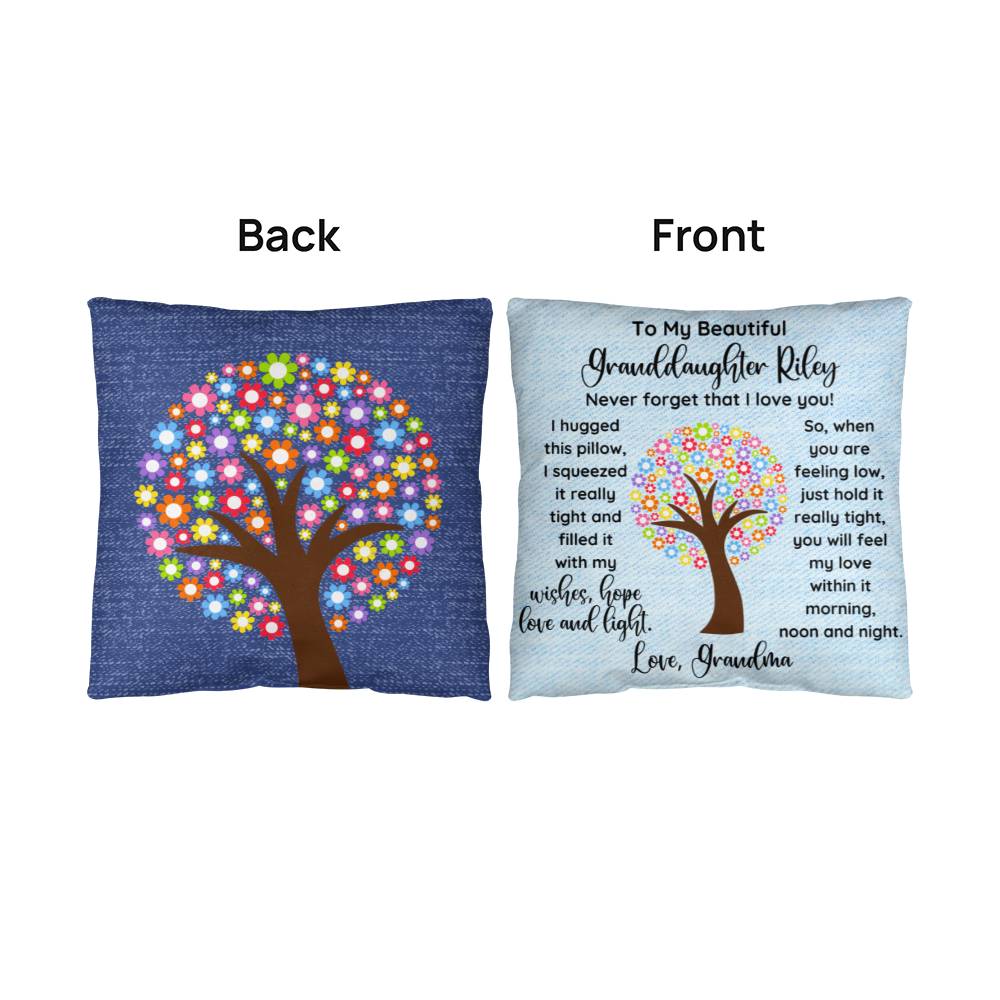 Personalized Granddaughter Throw Pillow, To My Beautiful Granddaughter, Hug in A pillow from Grandma to Granddaughter