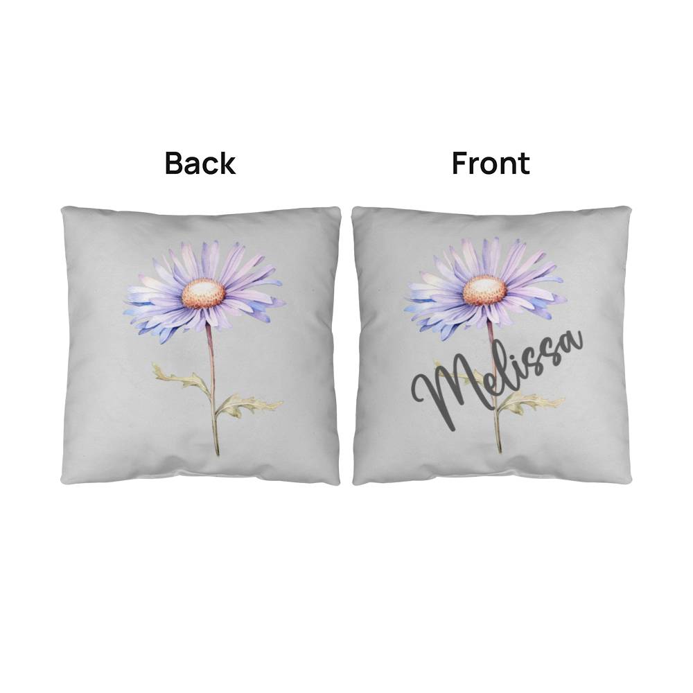 Personalized Name and Birth Month Flower Classic Pillow