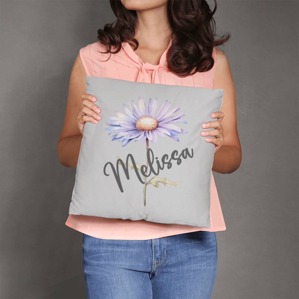 Personalized Name and Birth Month Flower Classic Pillow