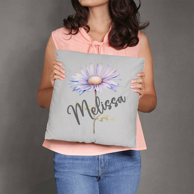 Personalized Name and Birth Month Flower Classic Pillow