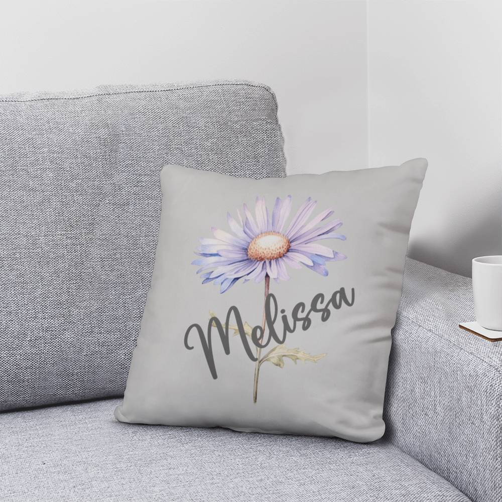 Personalized Name and Birth Month Flower Classic Pillow