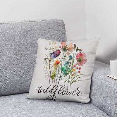 Personalized Bee A Wildflower Throw Pillow in 5 Sizes